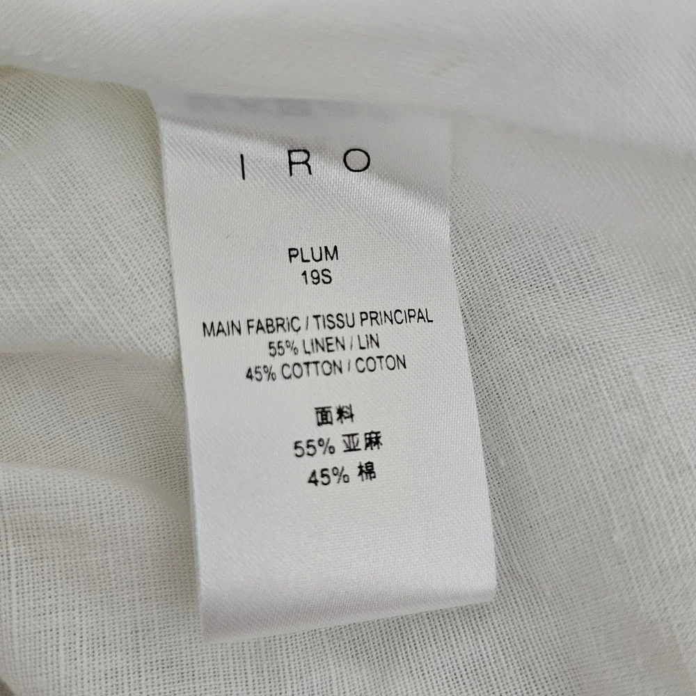 IRO White Asymmetrical Ruffled Peplum Blouse Size EU 38 US 6 - Picture 6 of 6